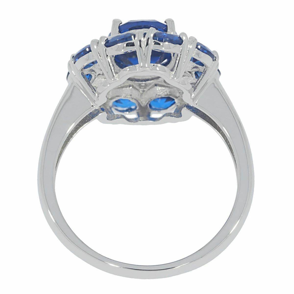 Sterling Silver Semi Mount Ring Setting OV 9x7mm OV 4x3mm Cluster Ring N0361 - Syzjewelry