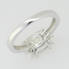 14K White Gold Semi Mount Ring Setting Emerald OCT 8X6mm Solid - Syzjewelry