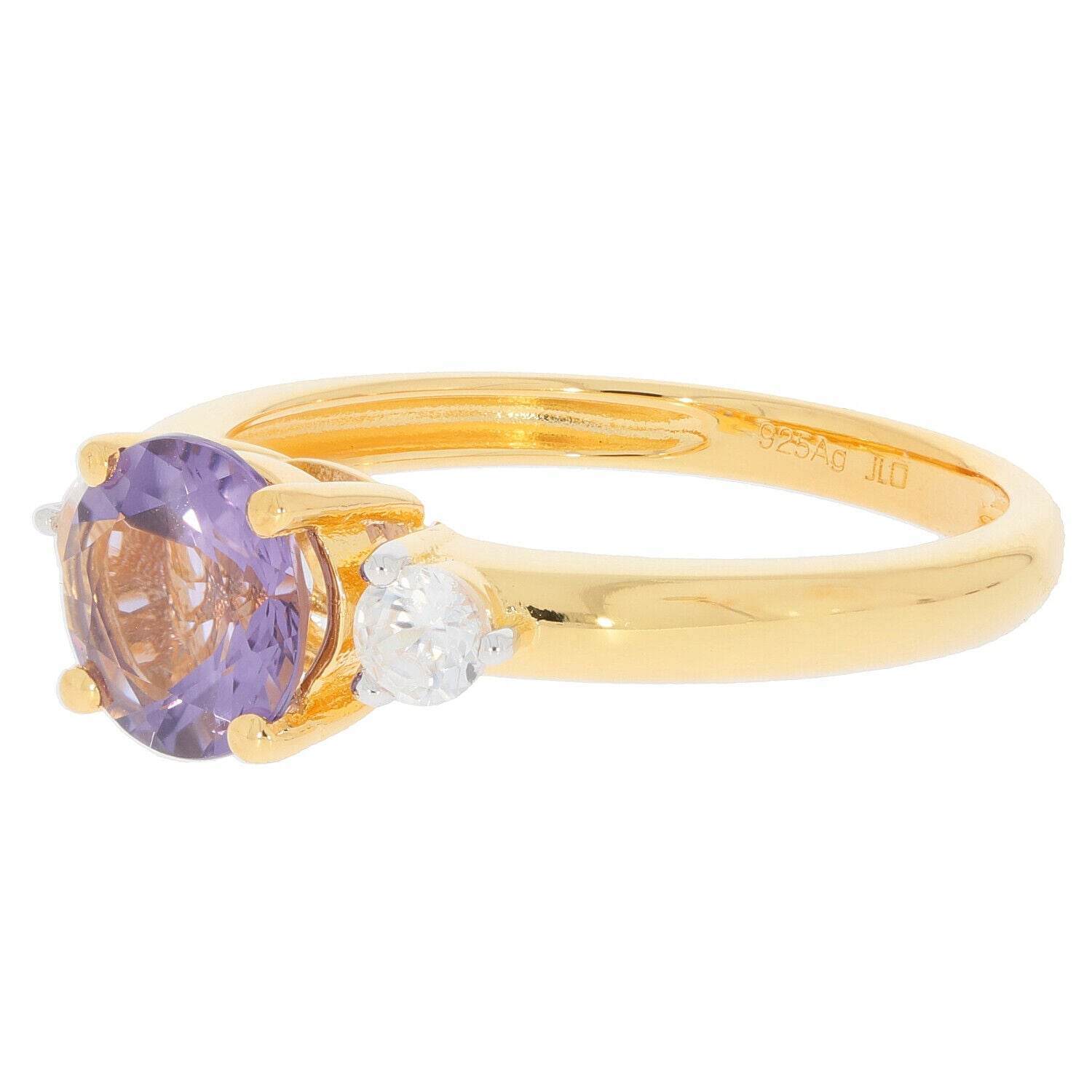 Yellow Gold Plated Sterling Silver Semi Mount Ring Setting Round RD 7X - Syzjewelry