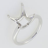 Sterling Silver Semi Mount Ring Setting Princess SQ 9x9mm Round Shank - Syzjewelry