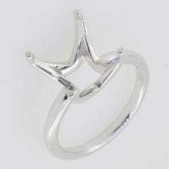 Sterling Silver Semi Mount Ring Setting Princess SQ 9x9mm Round Shank - Syzjewelry