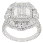 Sterling Silver Semi Mount Ring Setting Emerald OCT 10x8mm - Syzjewelry