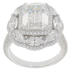 Sterling Silver Semi Mount Ring Setting Emerald OCT 10x8mm - Syzjewelry