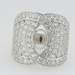 Sterling Silver Semi Mount Ring Setting Oval OV 8X6mm Dome Ring - Syzjewelry