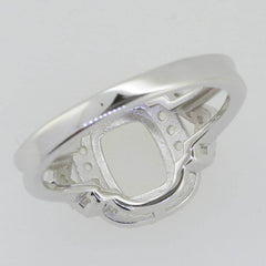 Sterling Silver Semi Mount Ring Setting Cushion CU 9x7mm White Topaz GTL2028 - Syzjewelry