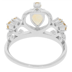 Sterling Silver Semi Mount Ring Setting PE 7X5mm White Topaz - Syzjewelry