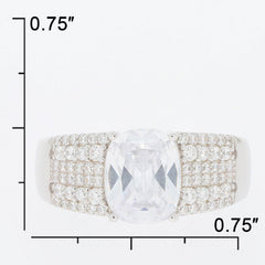 Sterling Silver Semi Mount Ring Setting Cushion CU 9x7mm White Topaz - Syzjewelry