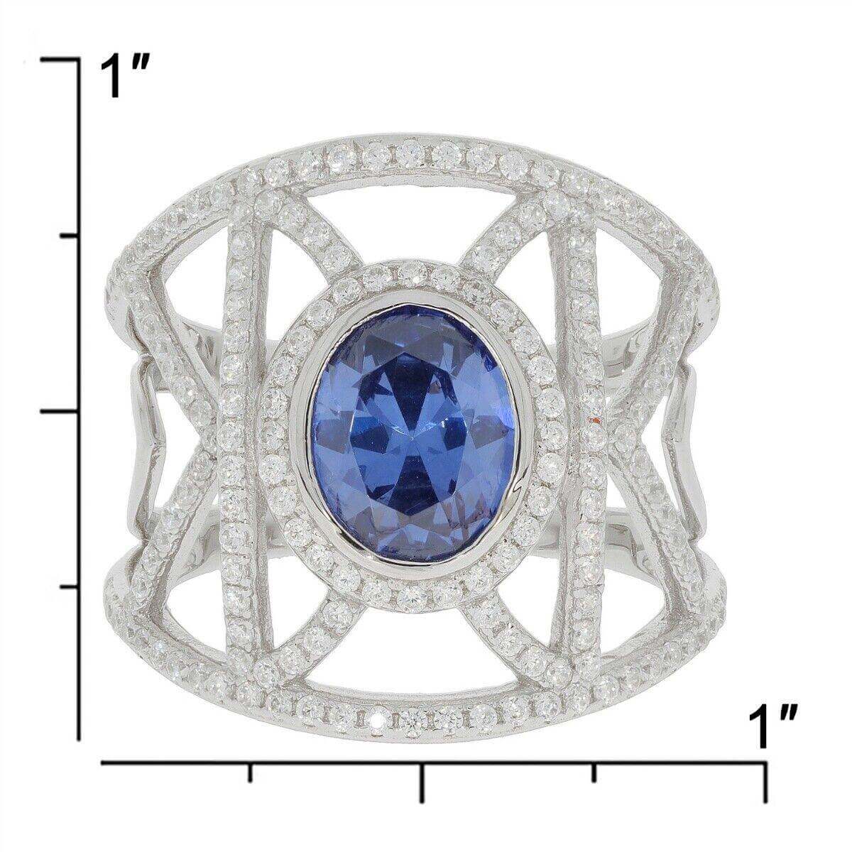 Sterling Silver Semi Mount Ring Setting Oval OV 9x7 Cocktail Ring White Topa - Syzjewelry