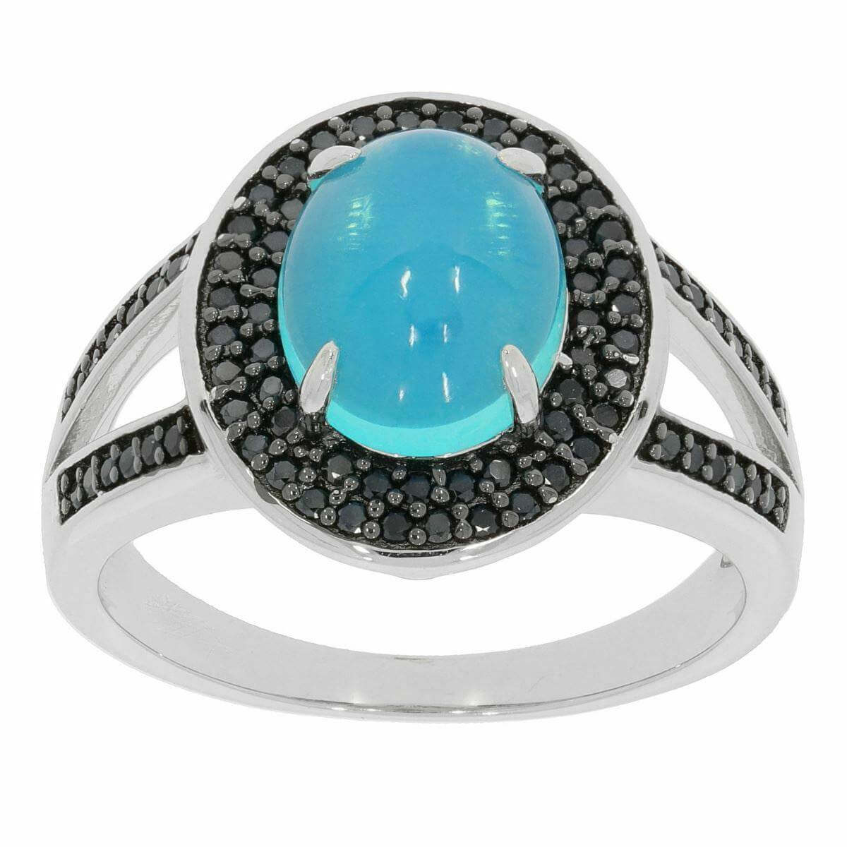 Sterling Silver Semi Mount Ring Setting Cab Oval OV 10X8mm Double Halo - Syzjewelry