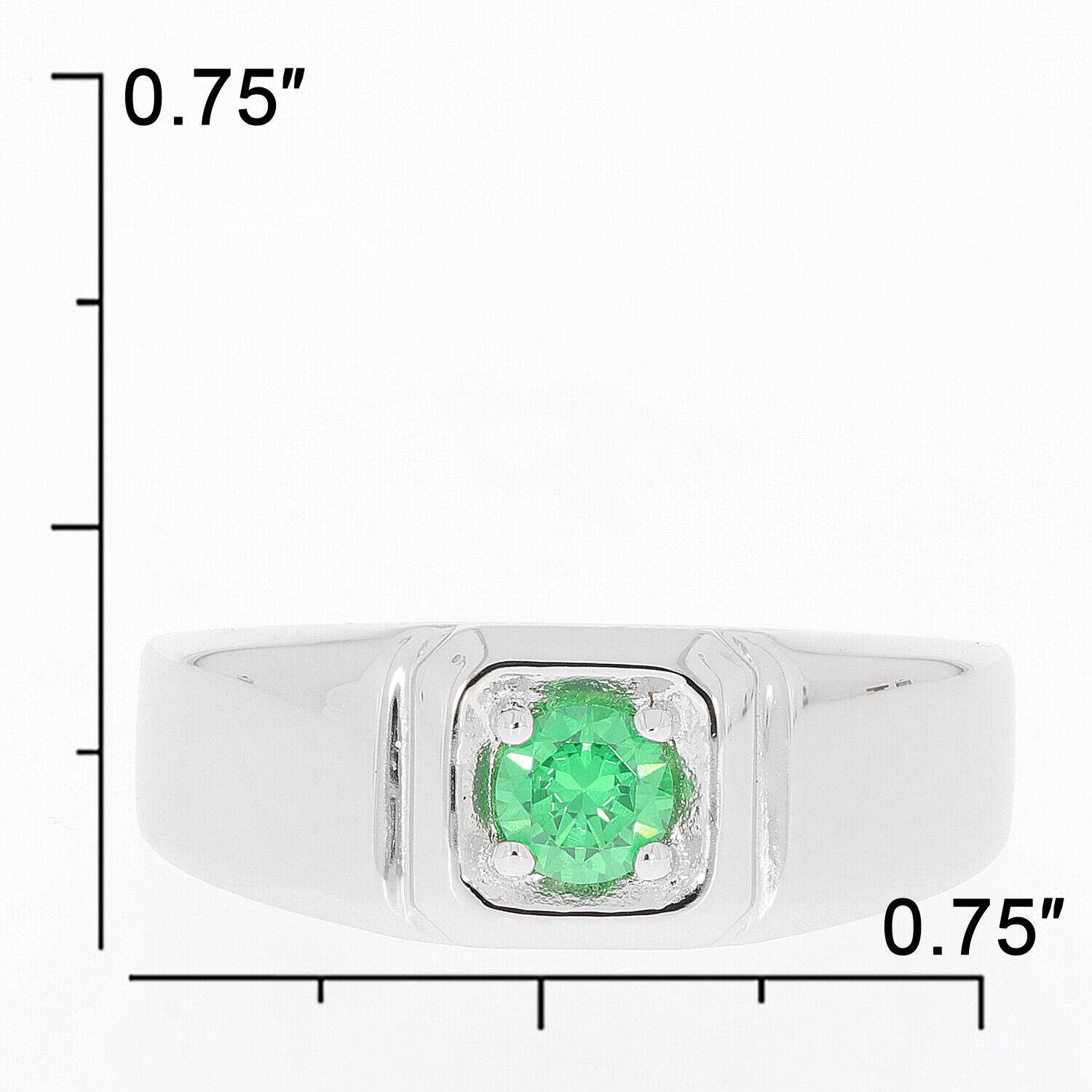 Men's Sterling Silver Semi Mount Ring Setting Round RD 4x4mm White Top 2344 - Syzjewelry