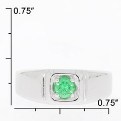 Men's Sterling Silver Semi Mount Ring Setting Round RD 4x4mm White Top 2344 - Syzjewelry