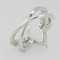 14K White Gold Semi Mount Ring Setting Marquise MQ 14X7mm GTL20267R14K - Syzjewelry