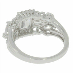 Sterling Silver Semi Mount Ring Setting Emerald OCT 7x5mm PE 5x3mm White Top - Syzjewelry