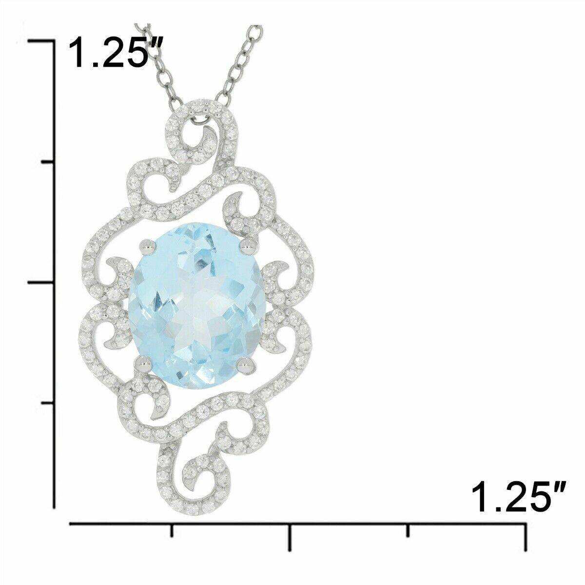 Sterling Silver Semi Mount Pendant Setting Oval OV 12x10mm White Topaz PJ - Syzjewelry