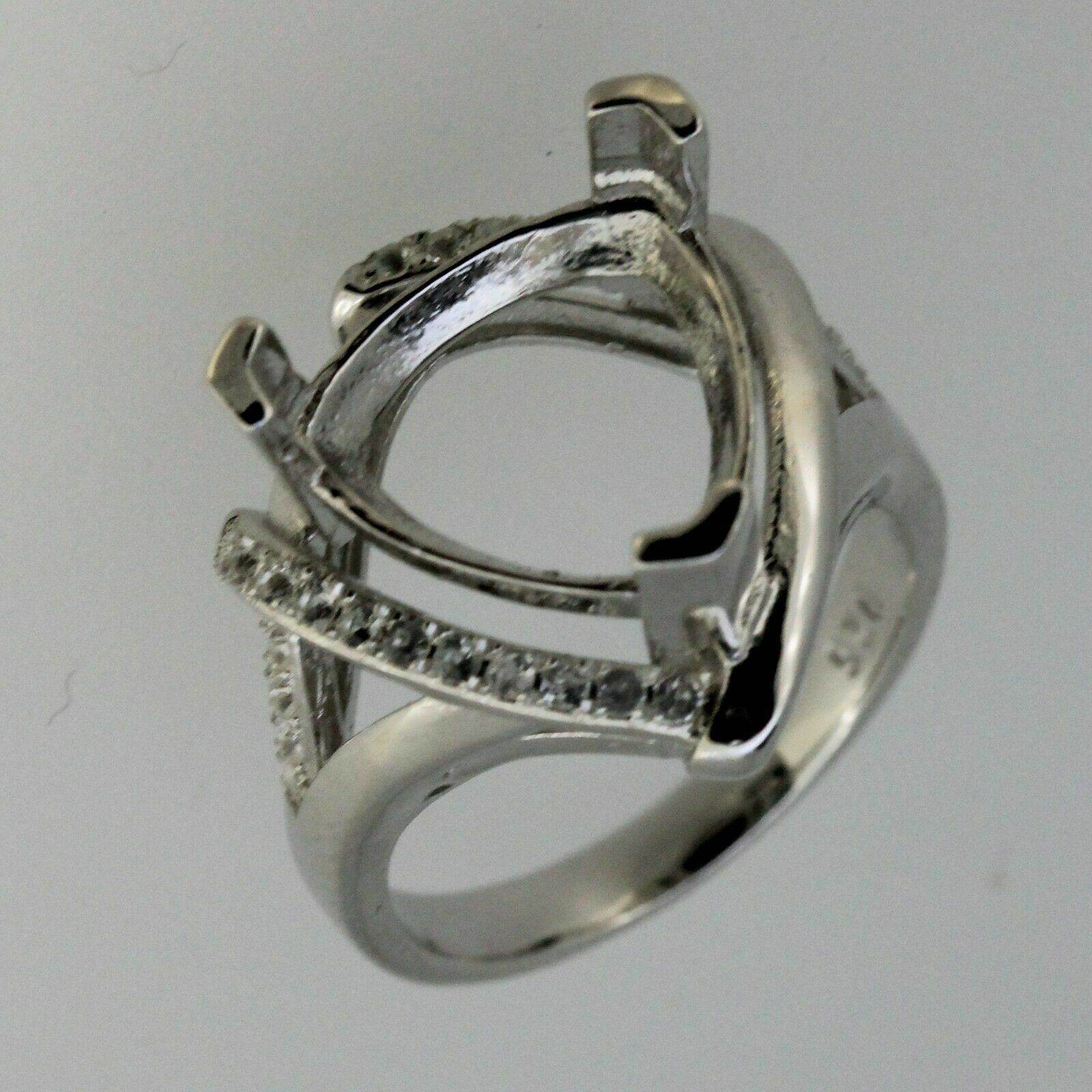 Sterling Silver Semi Mount Ring Setting Trillion Tri 13x13mm - Syzjewelry