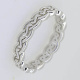 14K White Gold 4 mm Celtic Knot Band Ring - Syzjewelry