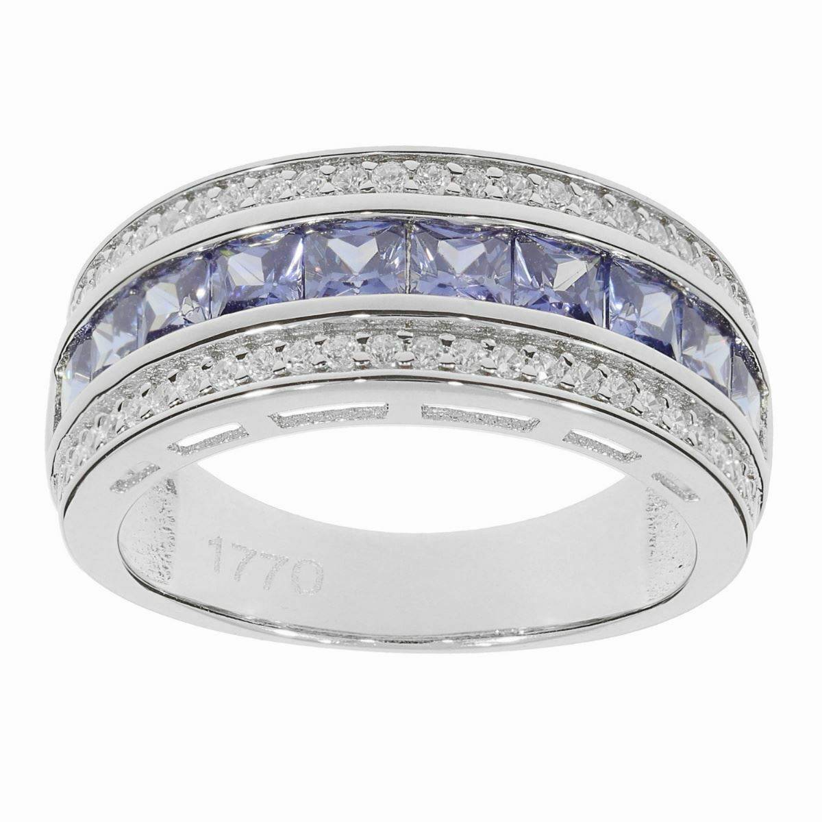 Sterling Silver Semi Mount Ring Setting Princess SQ 3X3mm White Topaz - Syzjewelry