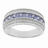 Sterling Silver Semi Mount Ring Setting Princess SQ 3X3mm White Topaz - Syzjewelry