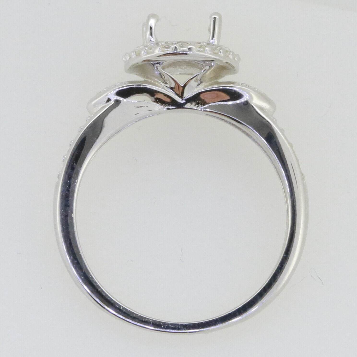 Sterling Silver Semi Mount Ring Setting Oval OV 9x7mm Engagement Topaz - Syzjewelry