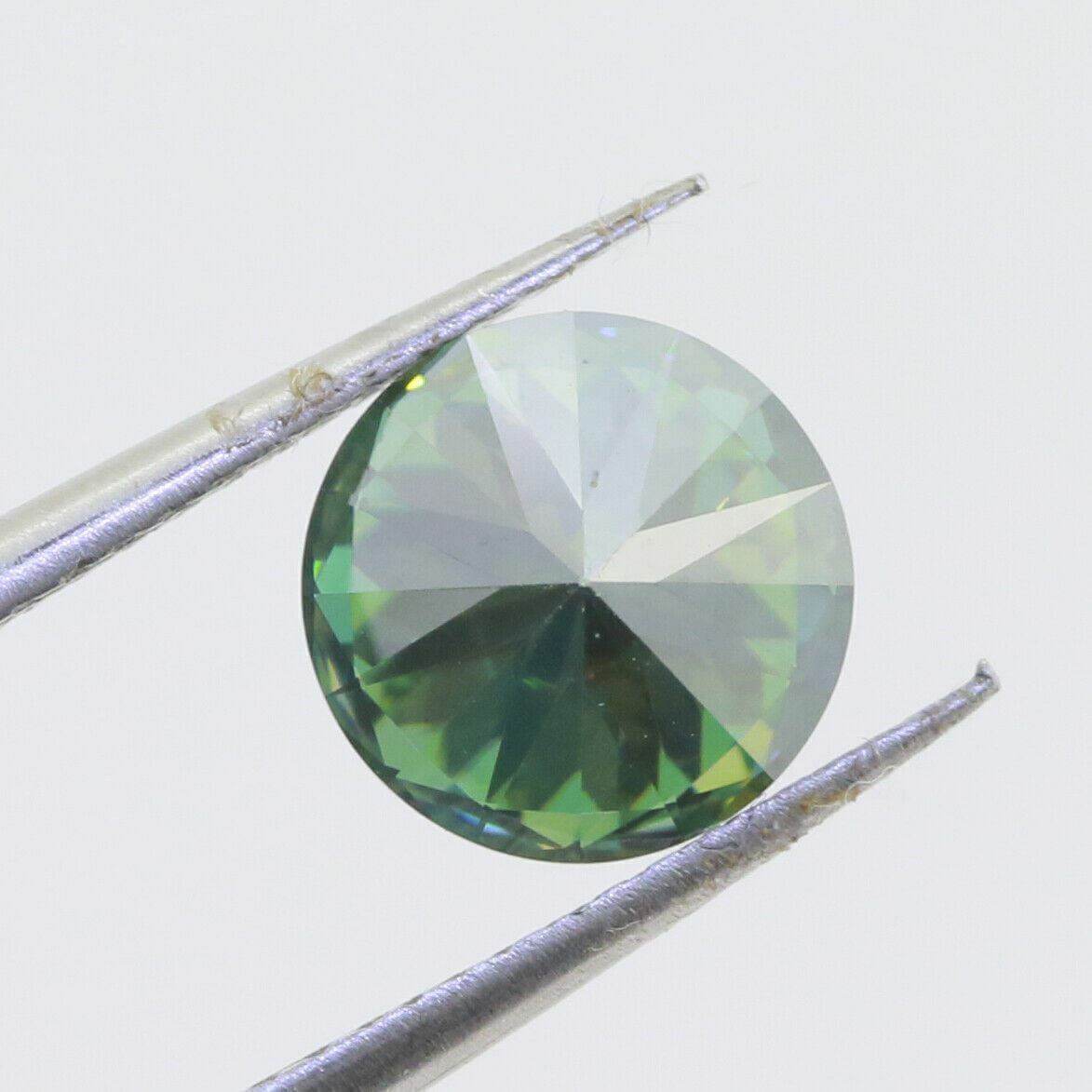Round 8mm Greenish Blue Color loose moissanite 2 Carat VVS1 certificate RD 8x8mm - Syzjewelry