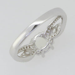 Sterling Silver Semi Mount Ring Setting Oval OV 7X5mm MQ 4x2mm 3 Stones - Syzjewelry