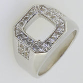 Sterling Silver Semi Mount Ring Setting Cushion CU 10x10mm Men's Ring - Syzjewelry