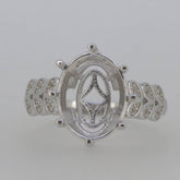 Sterling Silver Semi Mount Ring Setting Oval OV 14x10mm - Syzjewelry