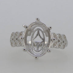 Sterling Silver Semi Mount Ring Setting Oval OV 14x10mm - Syzjewelry