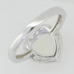 Sterling Silver Semi Mount Ring Setting Heart HT 8X8mm White Topaz Halo - Syzjewelry