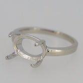 Sterling Silver Semi Mount Ring Setting Oval OV 12x8mm Cabochon East West - Syzjewelry