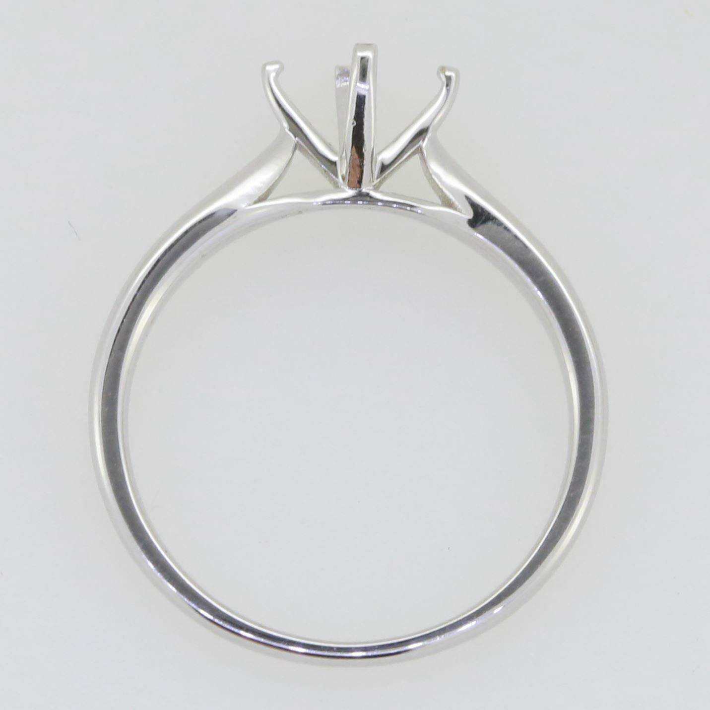 Sterling Silver Semi Mount Ring Setting Round RD 6.5x6.5mm Plain - Syzjewelry