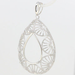 14K Yellow Gold Semi Mount Pendant Setting Pear Shape PE 18x13mm Filigree - Syzjewelry