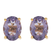 Yellow Gold Plated Sterling Silver Semi Mount Earrings Setting Oval OV - Syzjewelry