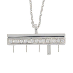 Sterling Silver Semi Mount Pendant Setting Round RD 3x3mm for Pearl - Syzjewelry