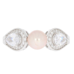 Sterling Silver Semi Mount Ring Setting Round RD 6x6mm Pearl 3 Stone 14795 - Syzjewelry