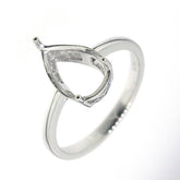 Sterling Silver Semi Mount Ring Setting Pear Cut PE 12x8mm filigree - Syzjewelry