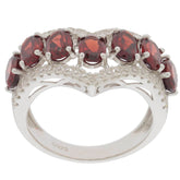 Sterling Silver Semi Mount Ring Setting Oval OV 6x4mm 7 Stone White Topaz - Syzjewelry