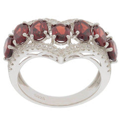 Sterling Silver Semi Mount Ring Setting Oval OV 6x4mm 7 Stone White Topaz - Syzjewelry