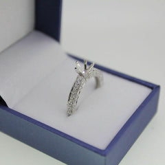 Art Deco Style Semi Mount Ring Setting Round Rd 6.5x6.5mm Engagement - Syzjewelry