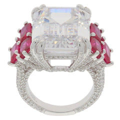 Sterling Silver Semi Mount Ring Setting Emerald OCT 18X14 5.5x4mm White Topa - Syzjewelry