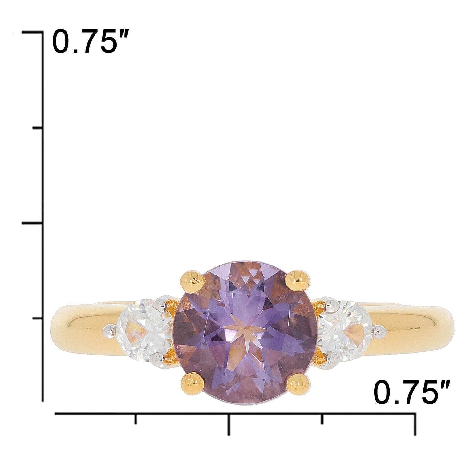 Yellow Gold Plated Sterling Silver Semi Mount Ring Setting Round RD 7X - Syzjewelry