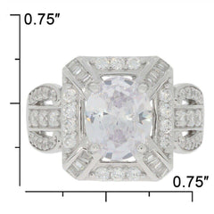 Sterling Silver Semi Mount Ring Setting OV 10x8mm White Topaz PJC15063R - Syzjewelry