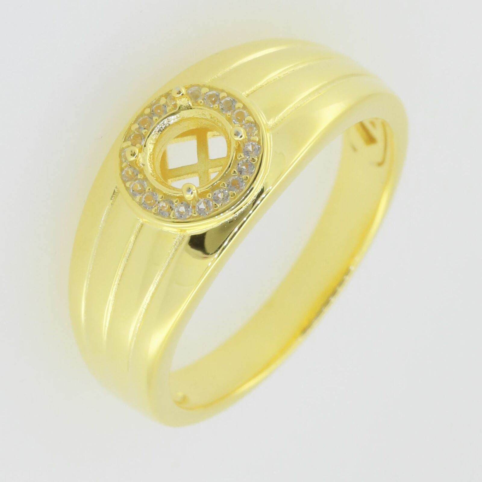 Men's Ring Settings Ring Mounting 10K Yellow Gold Round RD 6x6mm - Syzjewelry
