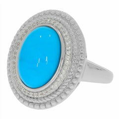 Sterling Silver Semi Mount Ring Setting Oval OV 14x10mm Cabochon White Solid - Syzjewelry