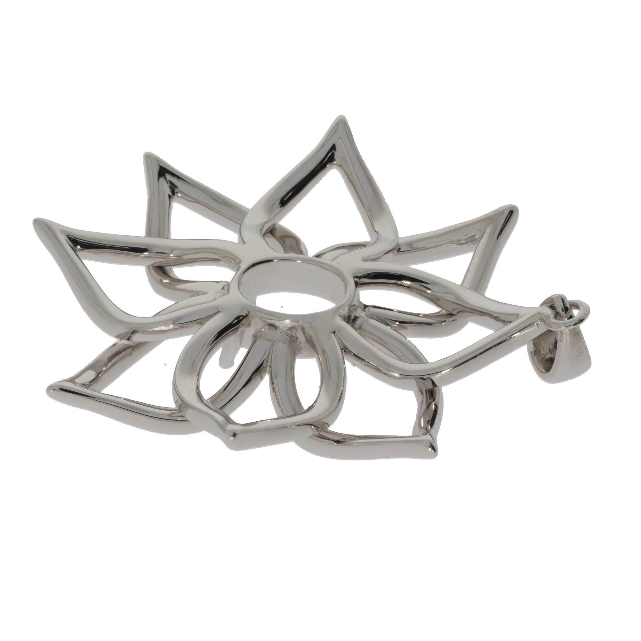 Sterling Silver Semi Mount Pendant Setting Oval OV 9x7mm - Syzjewelry