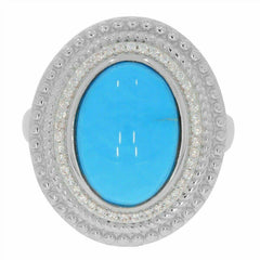 Sterling Silver Semi Mount Ring Setting Oval OV 14x10mm Cabochon White Solid - Syzjewelry