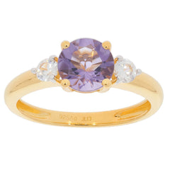 Yellow Gold Plated Sterling Silver Semi Mount Ring Setting Round RD 7X - Syzjewelry