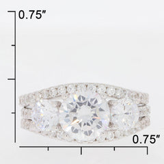 3 piece Set Sterling Silver Semi Mount Ring Setting Round RD 8x8mm Wh - Syzjewelry