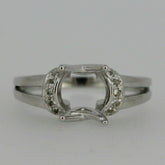 Sterling Silver Semi Mount Ring Setting Oval OV 10x8mm East West Topaz - Syzjewelry