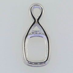 Sterling Silver Semi Mount Pendant Setting Cushion CU 9x7mm White Topa GTL20 - Syzjewelry